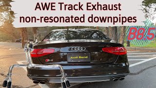 B85 Audi S4  AWE Track Exhaust  nonresonated downpipes [upl. by Hitt]