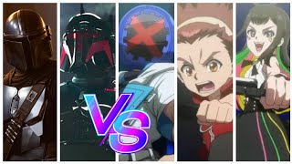 WARRIAURAS The Mandalorian Moff Gideon Vs Dranbuster Hellshammer Wizardrod Beyblade X Battle [upl. by Eralc]