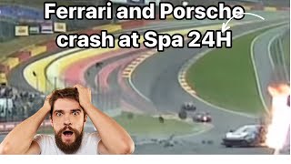 Ferrari crash at Spa 24h 2024 [upl. by Elmo]