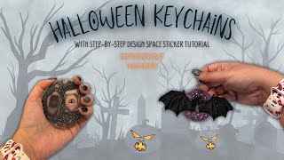 Halloween Keychains  Design Space Sticker Tutorial [upl. by Nemsaj]