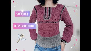 bluza SANDRINE  crosetam cu stil crochet blouse [upl. by Blayne114]