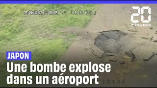 Japon  Une bombe de la Seconde guerre mondiale explose dans un aéroport [upl. by Hudnut]