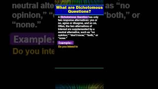 What are Dichotomous Questions shorts viral youtubeshorts [upl. by Georgy]