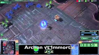 Starcraft 2  Protoss Archon vs Protoss Immortal  No UpgradesPowers [upl. by Haraz]