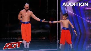 Temple London Father Son Duo Make Simon Cowell Jealous on Americas Got Talent [upl. by Latrice]