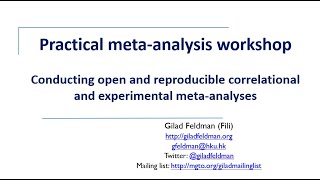 Practical openscience metaanalysis workshop Conducting open and reproducible metaanalyses [upl. by Harry]