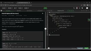 Find All Triplets with Zero Sum GFG POTD 04 NOVEMBER 2024 [upl. by Cronin]