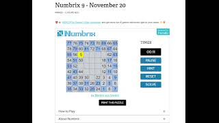 AI Solve Daily Numbrix 9 Puzzle 11202024 ASMR [upl. by Allard]