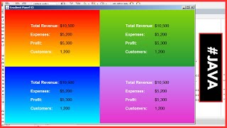 Java  How to Create Multiple Gradient JPanels with Data and Values in NetBeans 3 [upl. by Leile]