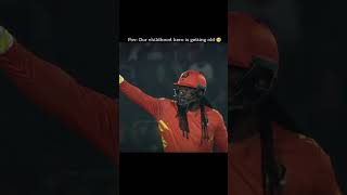 Childhood hero r getting old nowdays gayle rcb kkr csk ipl legend chrisgayle [upl. by Hterag]