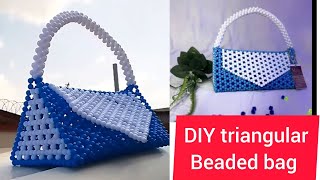 DIY triangular beaded bag how to make a triangular beaded bag [upl. by Moht]