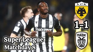 AEK Athens 11 PAOK FC  Highlights [upl. by Aiuqat436]