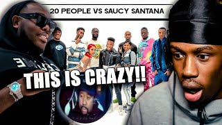 20 MEN VS 1 RAPPER SAUCY SANTANA REACTION UnghettoMathieu [upl. by Eislek]