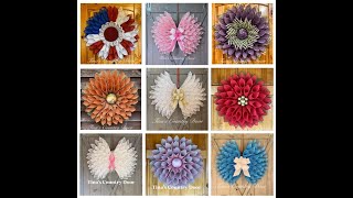 How To Make A Flower Wreath  How to Make Angel Wings Wreath  Tutorial for Poly Burlap Wreath [upl. by Ellohcin]