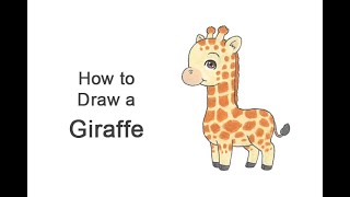 How to draw a Giraffe Cartoon [upl. by Ekalb]