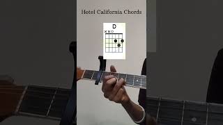 Hotel California Chords  shorts guitar hotelcalifornia guitarlesson guitartutorial viral [upl. by Reta915]