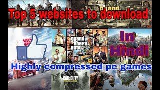 Top 5 websites to download highly compressed Pc games for freein HINDI [upl. by Bigler]