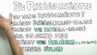 Weimarer Republik Die Präsidialkabinette  Geschichte  Deutsche Geschichte [upl. by Kannan]