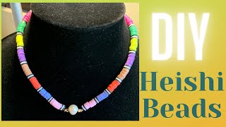 How To Create a Heishi Clay Bead Necklace  DIY [upl. by Kano]