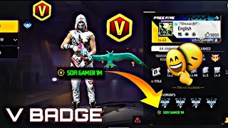 how to add v badge in free fire profile  V badge kaise milega  free V badge kaise milega vbadge [upl. by Antonietta]