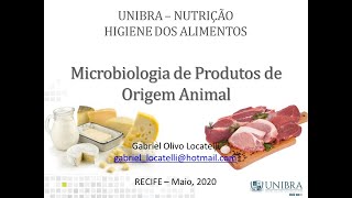 Aula 10  Microbiologia de Produtos de Origem Animal [upl. by Adnara]