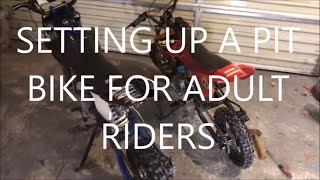 HOW TO SET UP YOUR PIT BIKE FOR AN ADULT RIDER AND A BURNOUT ON THE PITSTER PRO [upl. by Dina]