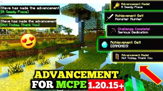 Advancements AddOn For Minecraft Pe120  Advancement addon for mcpe 120  advancement addon 2024 [upl. by Broucek]