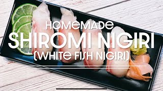 Homemade Shiromi Nigiri White Fish Nigiri Sushi [upl. by Ennairoc]