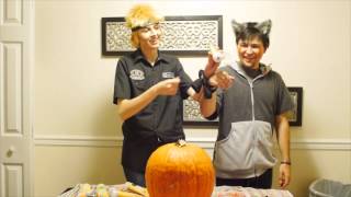 Naruto and Kibas FRIENDSHIP PUMPKIN CHALLENGE Feat Cosplaymutt [upl. by Dnalyar247]