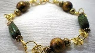 Beaded Spiral Wire Bracelet Tutorial [upl. by Kennet491]