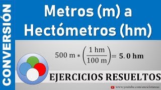 Conversión de Metros m a Hectómetros hm  m a hm [upl. by Kravits]