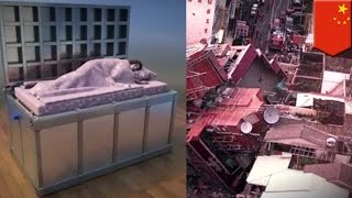 Earthquake proof bed latest invention to come out of China may save lives  TomoNews [upl. by Gravante]