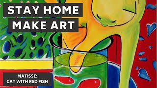 Stay Home Make Art Matisse Cat with Red Fish [upl. by Hsinam873]