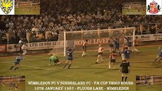 WIMBLEDON FC V SUNDERLAND FC–FA CUP THIRD ROUND–10TH JANUARY 1987–PLOUGH LANEWIMBLEDON [upl. by Dorinda]