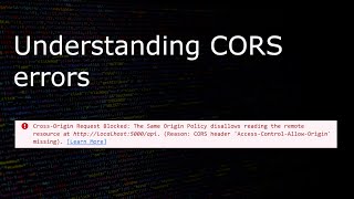 Understanding the cross origin error AccessControlAllowOrigin [upl. by Brad222]