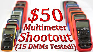 50 Multimeter Shootout  Part 8  15 DMMs Compared  Measurments  0075 [upl. by Liuqa]