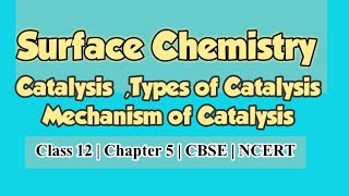 Catalysis  Chapter 5  Class 12  Chemistry  Surface Chemistry  CBSE  NCERT [upl. by Odnala]