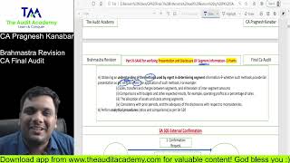Brahmastra Revision CA Final Audit  SAs  SA 500 series 12 [upl. by Arron539]