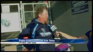 Reporter wakes up man in line for tickets on live TV [upl. by Tychon251]