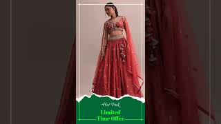 Crimson Red Zardosi Embroidered Choli Lehenga Set With A Net Dupatta [upl. by Yesmar362]