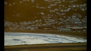 Lyall Bay Wellington Airport Brooklyn wind turbine Lyall Bay Surf Cam Live [upl. by Emiline]