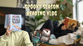 👻📚☕️reading 4 spooky fall books  reading vlog [upl. by Seavir514]