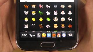 Samsung Galaxy Note 2 Android 442 KitKat  Emoji Keyboard Review [upl. by Yhtir]