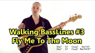 Walking Basslines 3  Using Chord Tones Fly Me To The Moon [upl. by Fendig578]