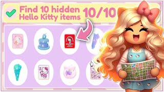 ALL 10 HIDDEN HELLO KITTY ITEMS IN THE CITY TUTORIAL roblox [upl. by Hctud]