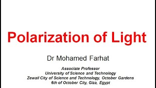 Lec 8 Polarization Applications [upl. by Aeuhsoj]