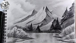 How to draw realistic mountains with pencil step by step and easy 2  Drawing The Easy Way [upl. by Nosreme945]