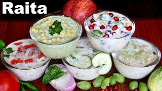 5 तरह के Raitas  Boondi Fruit MixVeg Kheera Lauki Raitas  CookWithNisha [upl. by Riamo991]