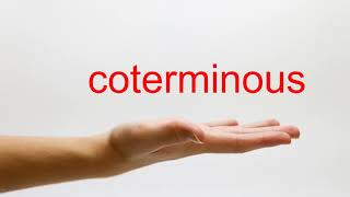 How to Pronounce coterminous  American English [upl. by Alleahcim]