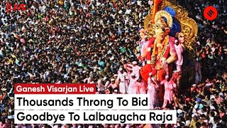 Ganpati Visarjan Colours Music Galore As Thousands Throng To Bid Goodbye To Lalbaugcha Raja [upl. by Tserrof]